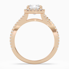 Cushion Twisted Shank Halo in 14K Rose Gold side profile