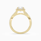 Cushion Twisted Shank Halo in 18K Yellow Gold side profile