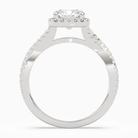 Cushion Twisted Shank Halo in Platinum side profile