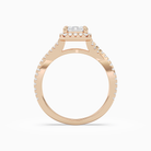Emerald Twisted Shank Halo in 14K Rose Gold side profile