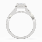 Emerald Twisted Shank Halo in Platinum side profile