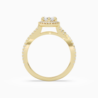 Marquise Twisted Shank Halo in 14K Yellow Gold side profile