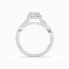 Marquise Twisted Shank Halo in 18K White Gold side profile
