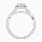 Marquise Twisted Shank Halo in 18K White Gold side profile