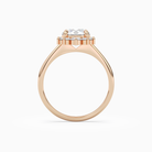 Round Floral Cluster Halo in 14K Rose Gold side profile