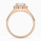 Round Floral Cluster Halo in 14K Rose Gold side profile
