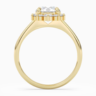 Round Floral Cluster Halo in 14K Yellow Gold side profile