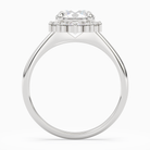 Round Floral Cluster Halo in 18K White Gold side profile