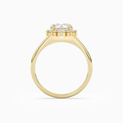 Round Floral Cluster Halo in 18K Yellow Gold side profile