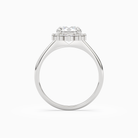 Round Floral Cluster Halo in Platinum side profile