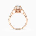 Oval Regal Halo Pavé in 14K Rose Gold side profile