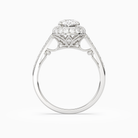 Oval Regal Halo Pavé in 14K White Gold side profile