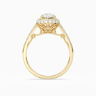 Oval Regal Halo Pavé in 14K Yellow Gold side profile