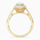 Oval Regal Halo Pavé in 14K Yellow Gold side profile