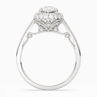 Oval Regal Halo Pavé in 18K White Gold side profile
