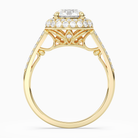 Round Regal Halo Pavé in 14K Yellow Gold side profile