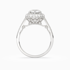 Round Regal Halo Pavé in 18K White Gold side profile