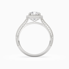 Cushion Octagon Halo in 14K White Gold side profile