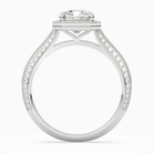 Cushion Octagon Halo in 14K White Gold side profile
