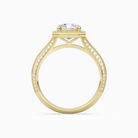 Cushion Octagon Halo in 14K Yellow Gold side profile