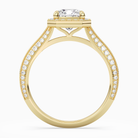 Cushion Octagon Halo in 18K Yellow Gold side profile