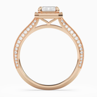 Emerald Octagon Halo in 14K Rose Gold side profile