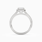 Emerald Octagon Halo in 14K White Gold side profile