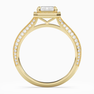 Emerald Octagon Halo in 18K Yellow Gold side profile