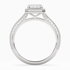 Emerald Octagon Halo in Platinum side profile