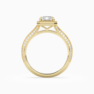 Radiant Octagon Halo in 14K Yellow Gold side profile