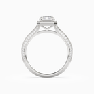 Radiant Octagon Halo in 18K White Gold side profile