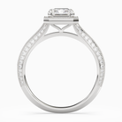 Radiant Octagon Halo in 18K White Gold side profile