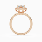 Round Halo in 14K Rose Gold side profile