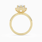 Round Halo in 18K Yellow Gold side profile