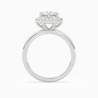 Round Halo in Platinum side profile