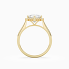 Cushion Cluster Halo in 18K Yellow Gold side profile