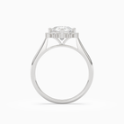 Cushion Cluster Halo in Platinum side profile