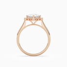 Round Cluster Halo in 14K Rose Gold side profile