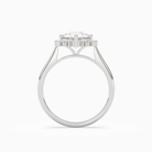 Round Cluster Halo in 18K White Gold side profile