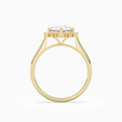 Round Cluster Halo in 18K Yellow Gold side profile
