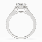 Pear Split Shank Halo in 18K White Gold side profile