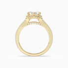 Pear Split Shank Halo in 18K Yellow Gold side profile