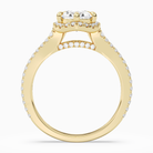 Pear Split Shank Halo in 18K Yellow Gold side profile
