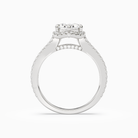 Pear Split Shank Halo in Platinum side profile