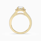 Round Split Shank Halo in 14K Yellow Gold side profile