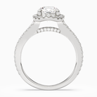 Round Split Shank Halo in 18K White Gold side profile
