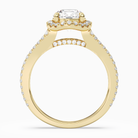 Round Split Shank Halo in 18K Yellow Gold side profile