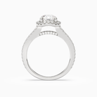 Round Split Shank Halo in Platinum side profile