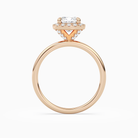 Cushion Scalloped Halo Baseline in 14K Rose Gold side profile