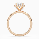 Cushion Scalloped Halo Baseline in 14K Rose Gold side profile